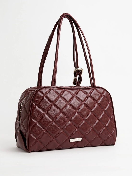 Marc Jacobs Handbags - NWT Marc Jacobs The Dual Smooth Leather Quilted Shoulder Bag Dark Plum Maroon